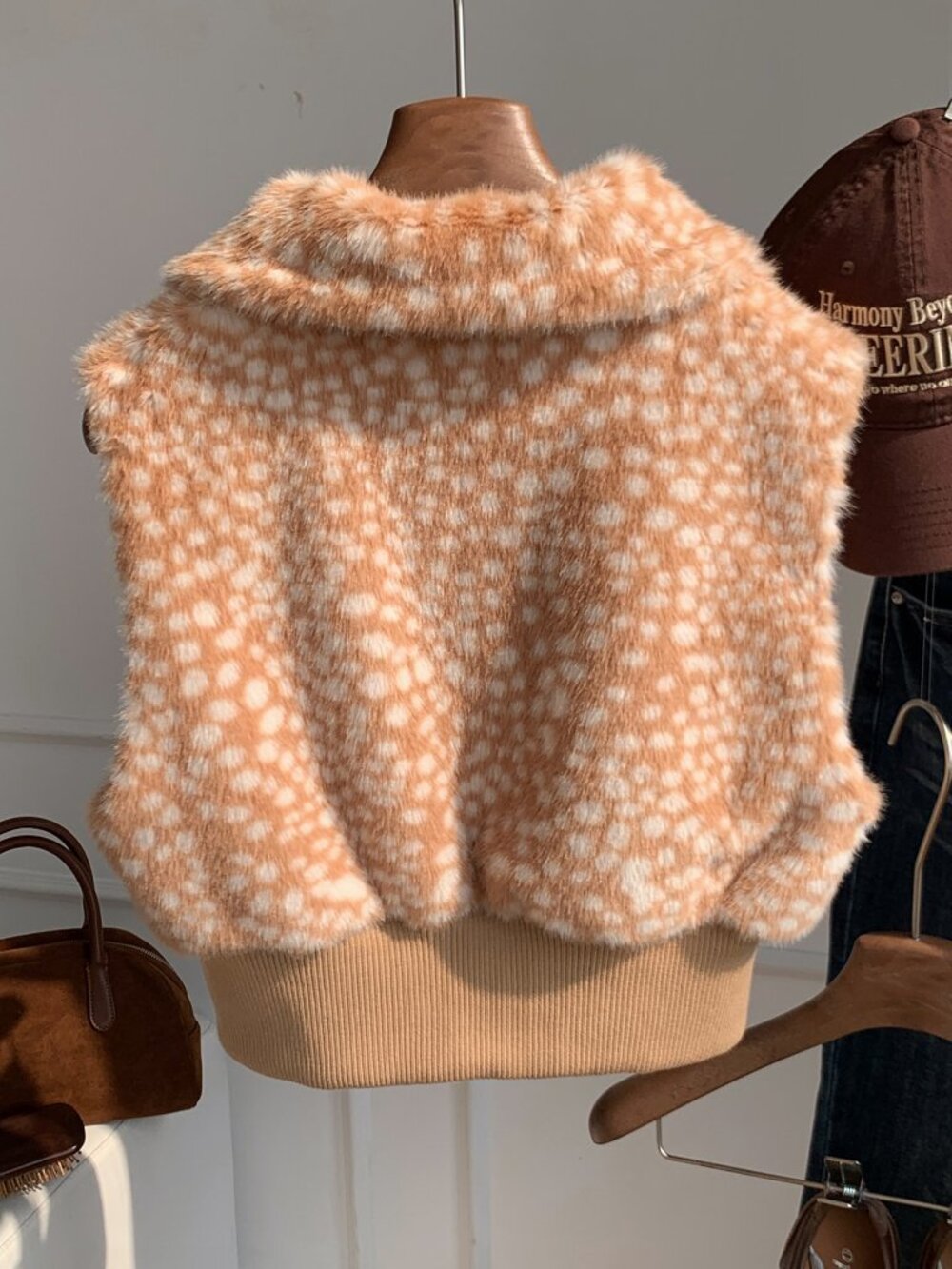 Multicolor Casual Women's Zipper Front Faux Fur Vest Jacket